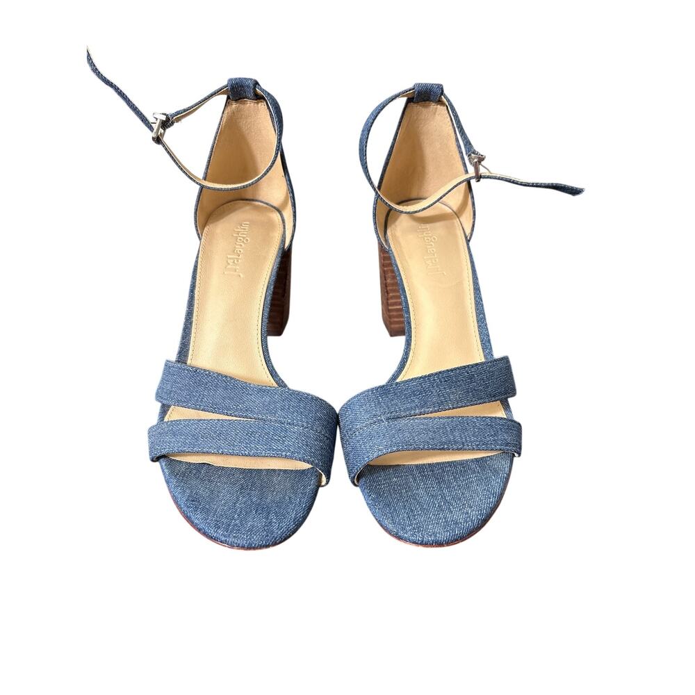 J. McLaughlin Blue Denim Strappy High Heel Sandal Sz 7.5